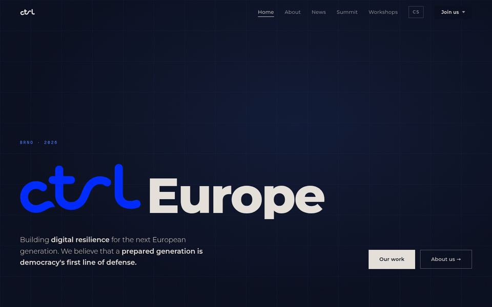 Úvodní stránka CTRL Europe